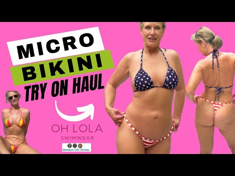 Oh Lola Swimwear Thong Micro Bikini Try-On Haul Poolside which one is your favorite? #over50