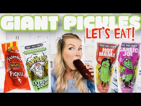 I MADE A BIG MESS eating 5 JUMBO PICKLES! 😱   Let's EAT! w/ Kat Wonders